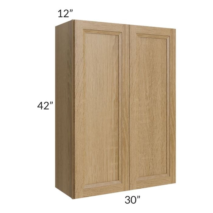 RTA Catalina Toffee 30" x 42" Wall Cabinet with 1 Decorative End Panel