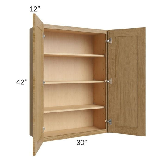 RTA Catalina Toffee 30" x 42" Wall Cabinet with 2 Decorative End Panels
