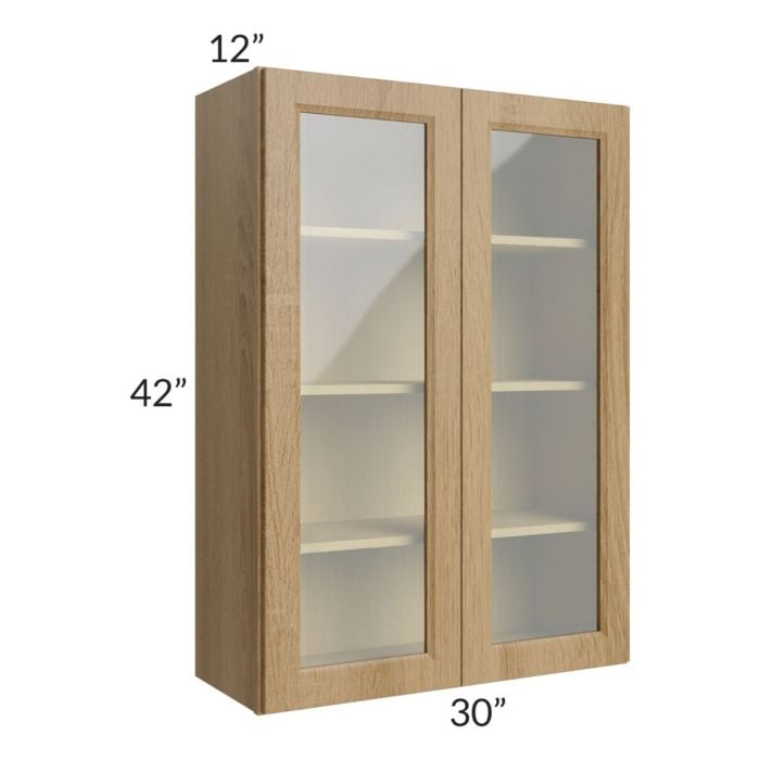 RTA Catalina Toffee 30" x 42" Wall Glass Door Cabinet (Prepped for Glass Doors)