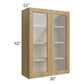 RTA Catalina Toffee 30" x 42" Wall Glass Door Cabinet (Prepped for Glass Doors) with 1 Decorative End Panel