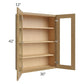 RTA Catalina Toffee 30" x 42" Wall Glass Door Cabinet (Prepped for Glass Doors) with 2 Decorative End Panels
