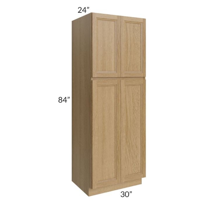 RTA Catalina Toffee 30" x 84" x 24" Wall Pantry Cabinet with 2 Decorative End Panels