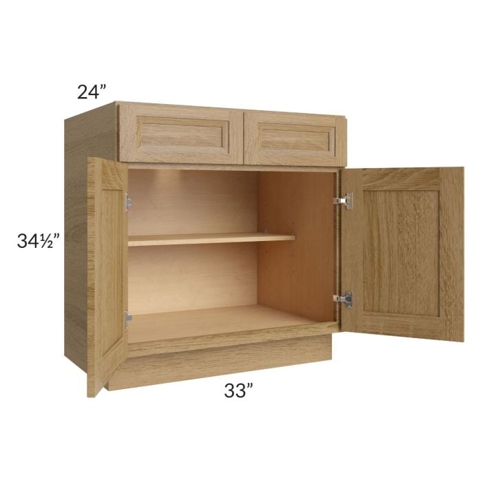 RTA Catalina Toffee 33" Base Cabinet with 1 Roll Out Tray