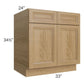 RTA Catalina Toffee 33" Base Cabinet with 2 Decorative End Panels and 1 Roll Out Tray