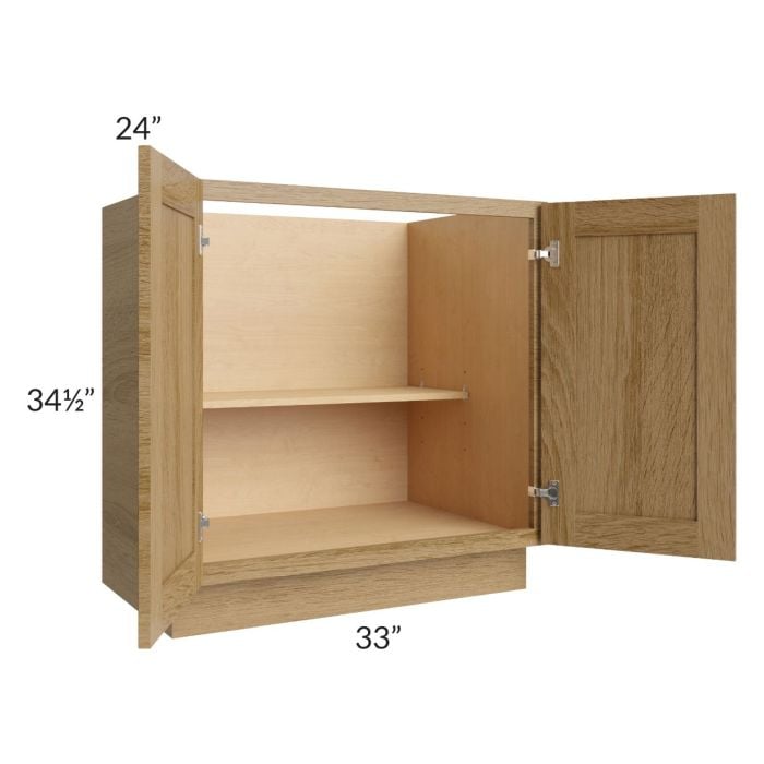 RTA Catalina Toffee 33" Full Height Door Base Cabinet with 1 Roll Out Tray