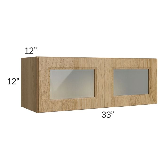 RTA Catalina Toffee 33" x 12" Decorative Wall Cabinet with 2 Decorative End Panels
