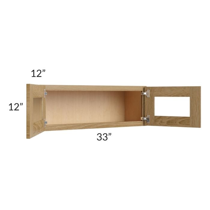 RTA Catalina Toffee 33" x 12" Decorative Wall Cabinet with 2 Decorative End Panels