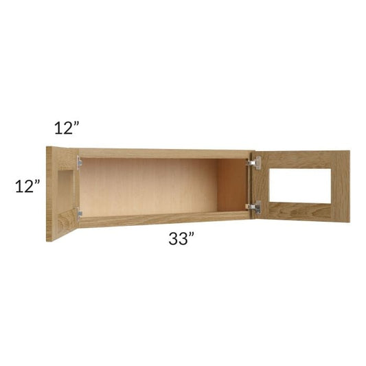 RTA Catalina Toffee 33" x 12" Decorative Wall Cabinet with 2 Decorative End Panels