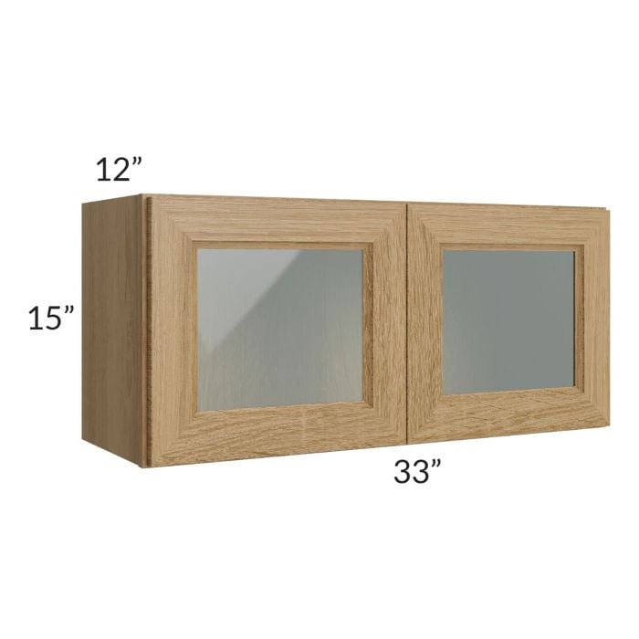 RTA Catalina Toffee 33" x 15" Decorative Wall Cabinet with 1 Decorative End Panel