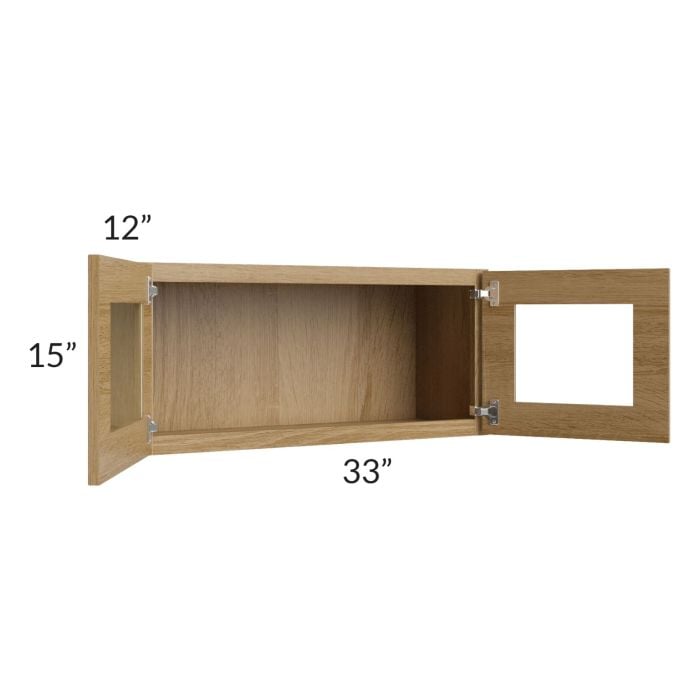 RTA Catalina Toffee 33" x 15" Decorative Wall Cabinet with 1 Decorative End Panel