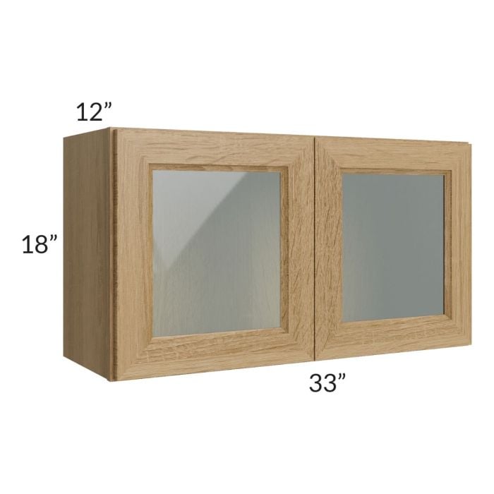 RTA Catalina Toffee 33" x 18" Decorative Wall Cabinet with 2 Decorative End Panels