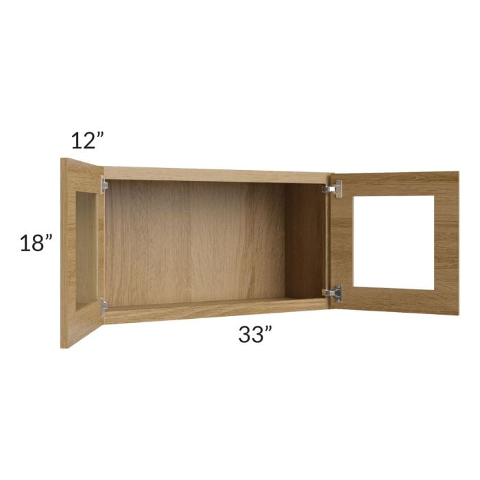 RTA Catalina Toffee 33" x 18" Decorative Wall Cabinet with 2 Decorative End Panels