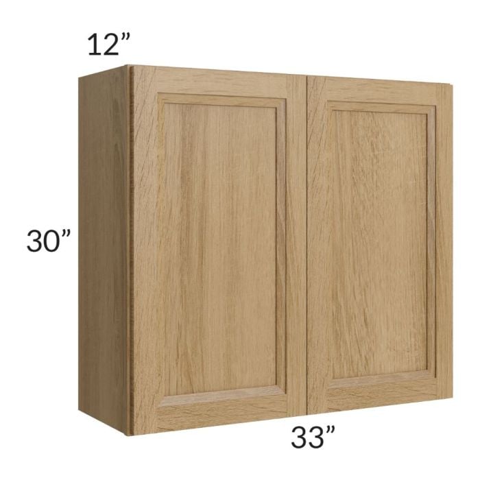 RTA Catalina Toffee 33" x 30" Wall Cabinet with 1 Decorative End Panel