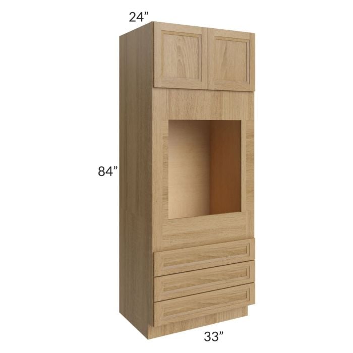 RTA Catalina Toffee 33" x 84" x 24" Oven Cabinet with 2 Decorative End Panels