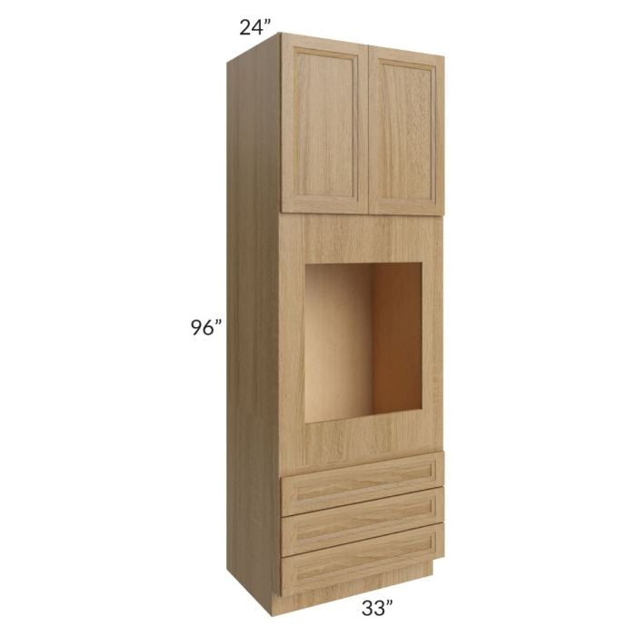 RTA Catalina Toffee 33" x 96" x 24" Oven Cabinet with 2 Decorative End Panels