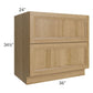 RTA Catalina Toffee 36" 2-Drawer Base Cabinet with 1 Decorative End Panel