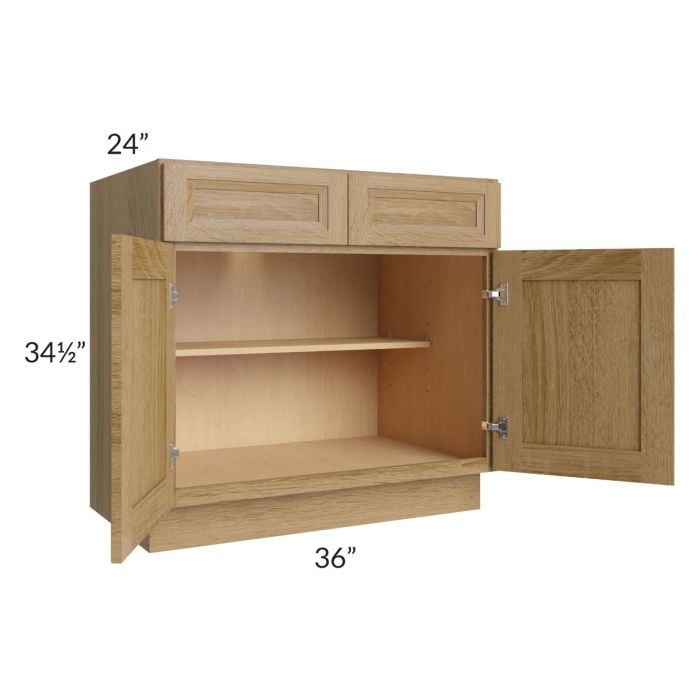 RTA Catalina Toffee 36" Base Cabinet with 1 Decorative End Panel
