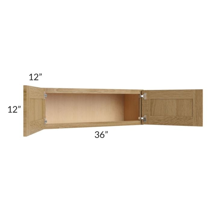 RTA Catalina Toffee 36" x 12" Wall Cabinet with 2 Decorative End Panels