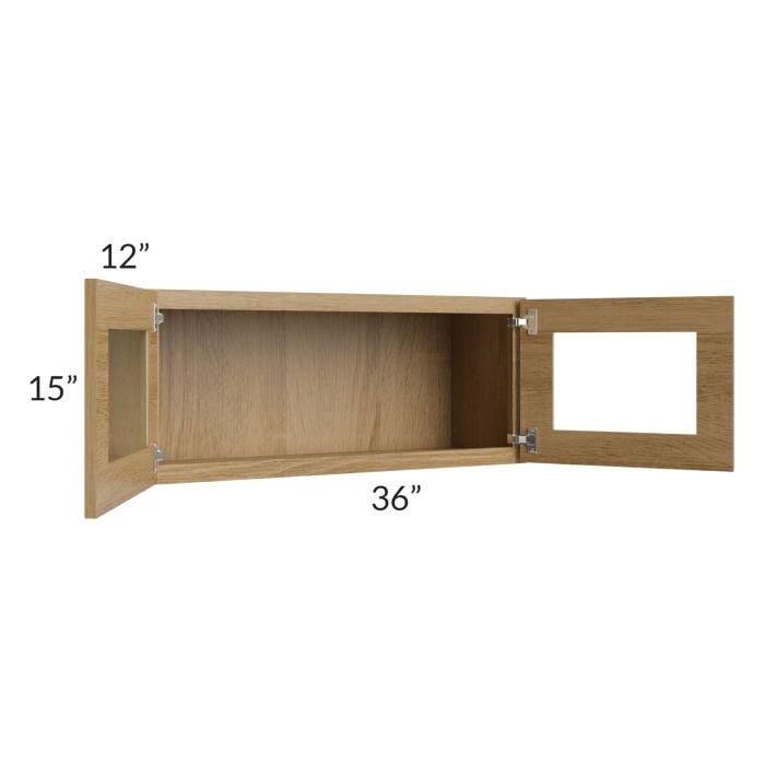 RTA Catalina Toffee 36" x 15" Decorative Wall Cabinet with 1 Decorative End Panel