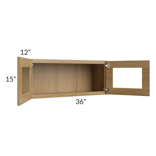 RTA Catalina Toffee 36" x 15" Decorative Wall Cabinet with 1 Decorative End Panel
