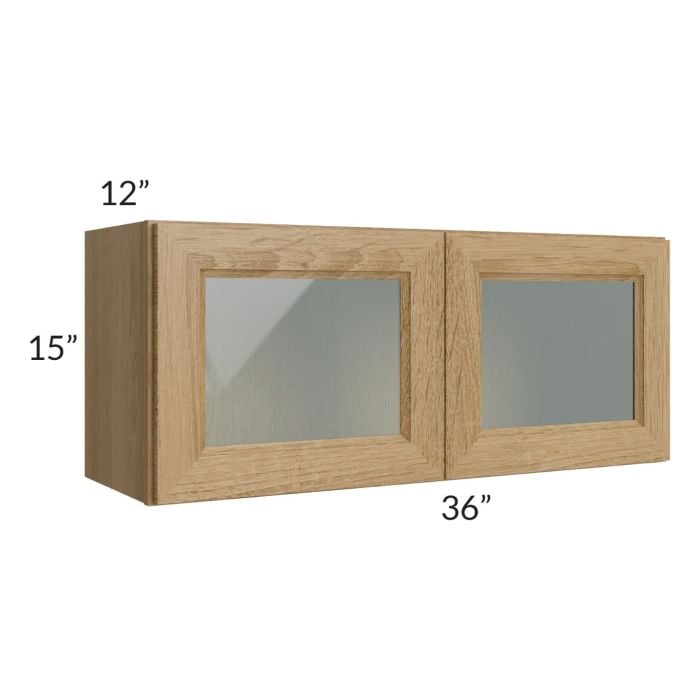 RTA Catalina Toffee 36" x 15" Decorative Wall Cabinet with 2 Decorative End Panels
