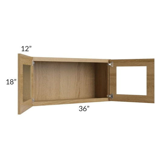 RTA Catalina Toffee 36" x 18" Decorative Wall Cabinet with 2 Decorative End Panels