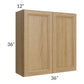 RTA Catalina Toffee 36" x 36" Wall Cabinet with 1 Decorative End Panel