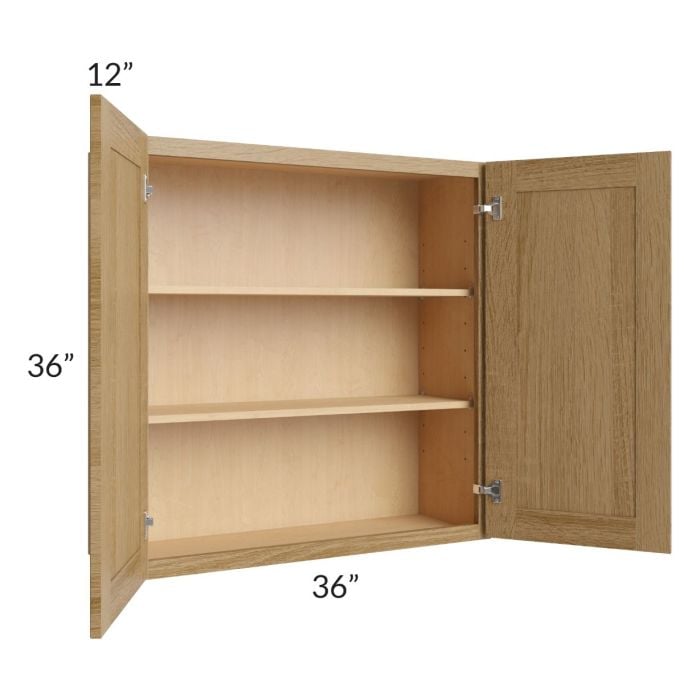 RTA Catalina Toffee 36" x 36" Wall Cabinet with 2 Decorative End Panels