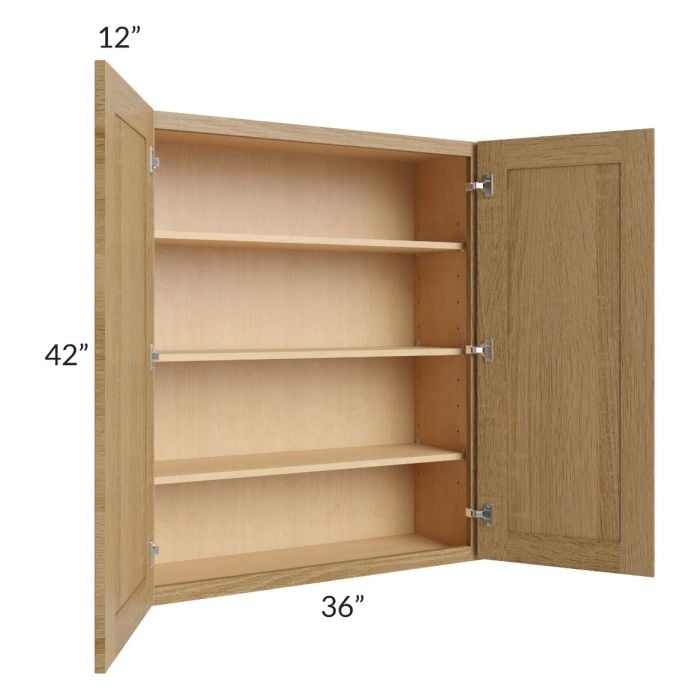 RTA Catalina Toffee 36" x 42" Wall Cabinet with 1 Decorative End Panel