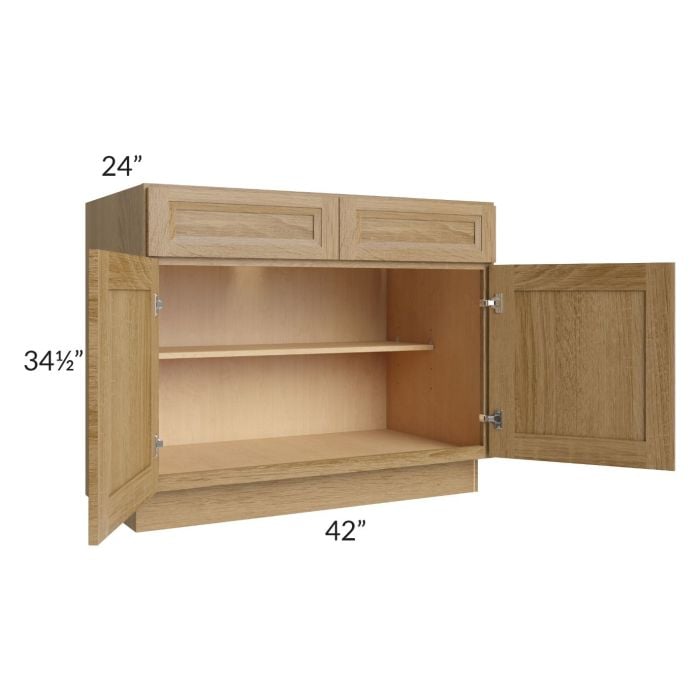 RTA Catalina Toffee 42" Base Cabinet with 1 Decorative End Panel