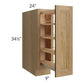 RTA Catalina Toffee 9" Full Height Door Base Cabinet with Shelf Pullout and 1 Decorative End Panel