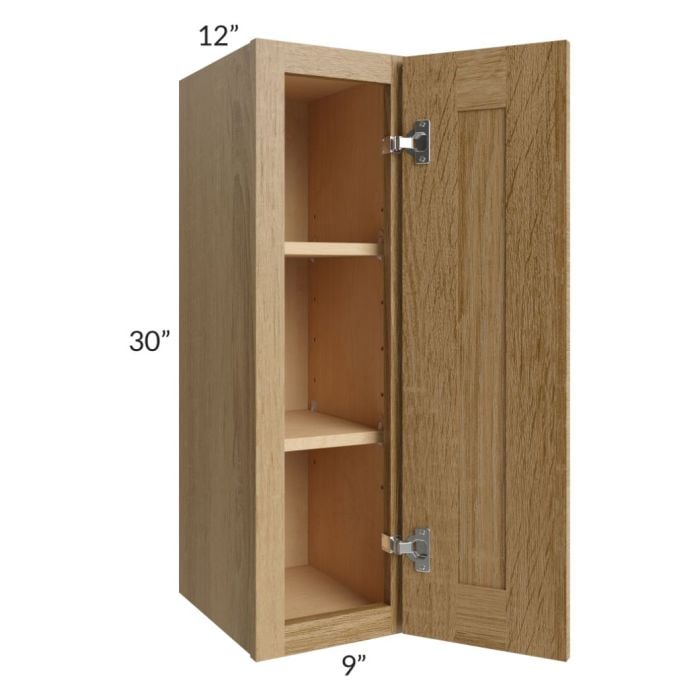 RTA Catalina Toffee 9" x 30" Wall Cabinet with 1 Decorative End Panel