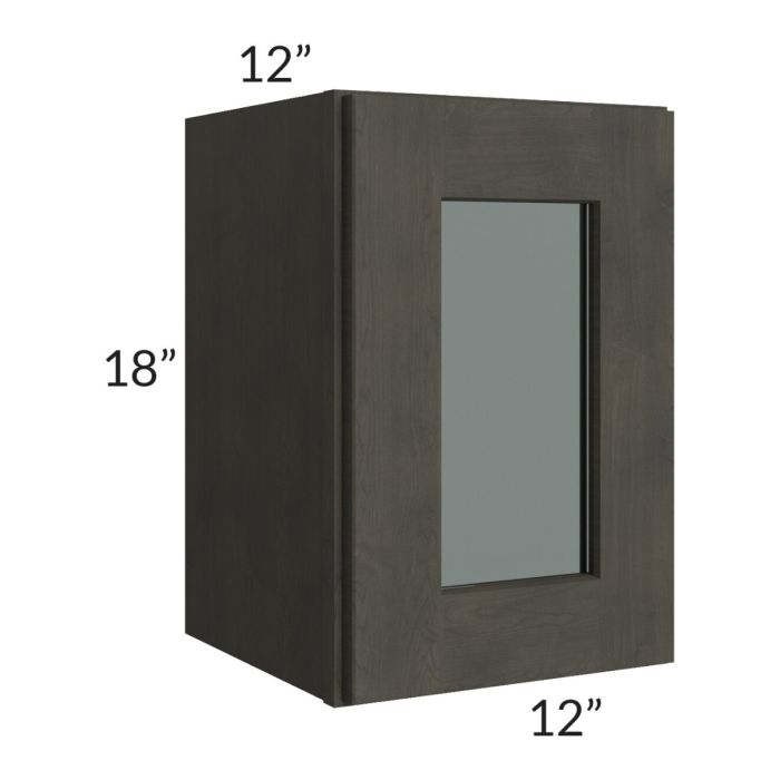 RTA Charcoal Grey Shaker 12" x 18" Decorative Wall Cabinet with 1 Decorative End Panel
