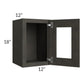 RTA Charcoal Grey Shaker 12" x 18" Decorative Wall Cabinet with 1 Decorative End Panel