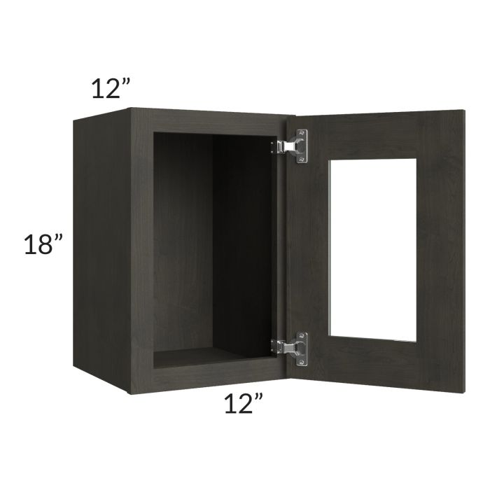 RTA Charcoal Grey Shaker 12" x 18" Decorative Wall Cabinet with 1 Decorative End Panel