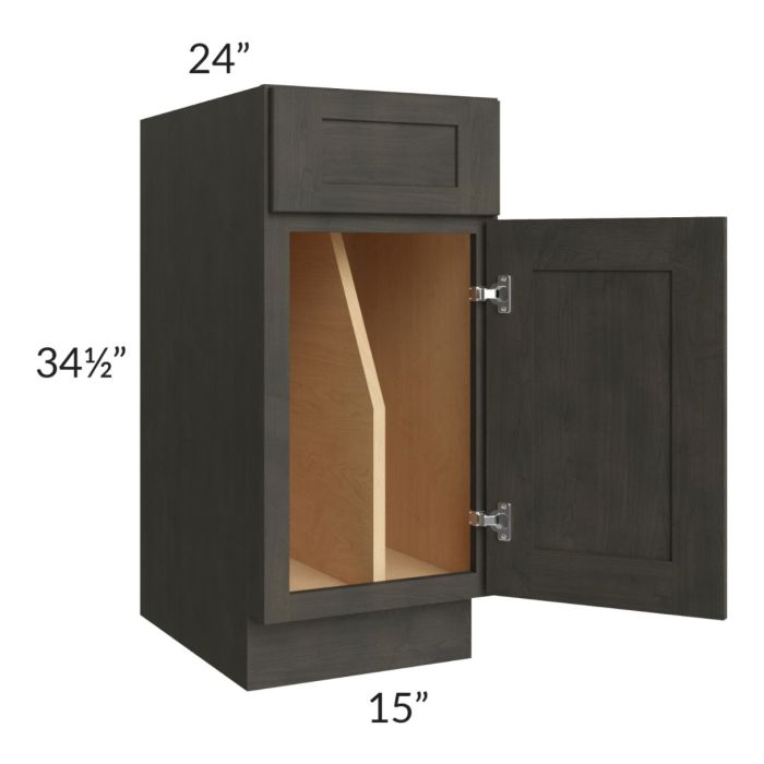 RTA Charcoal Grey Shaker 15" Tray Divider Base Cabinet