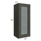 RTA Charcoal Grey Shaker 15" x 36" Wall Glass Door Cabinet (Prepped for Glass Doors) with 1 Decorative End Panel