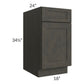 RTA Charcoal Grey Shaker 18" Base Cabinet with 2 Decorative End Panels and Tray Divider Kit