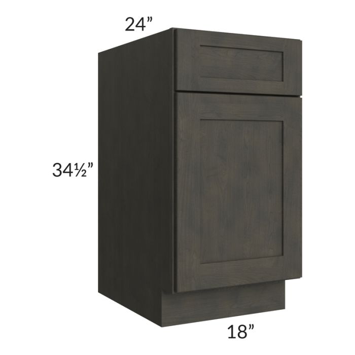 RTA Charcoal Grey Shaker 18" Base Cabinet with 2 Roll Out Trays