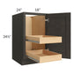 RTA Charcoal Grey Shaker 18" Full Height Door Base Cabinet with 2 Rollout Trays