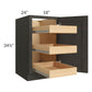 RTA Charcoal Grey Shaker 18" Full Height Door Base Cabinet with 3 Rollout Trays