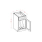 RTA Charcoal Grey Shaker 18" Tray Divider Base Cabinet with 1 Decorative End Panel