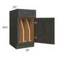 RTA Charcoal Grey Shaker 18" Tray Divider Base Cabinet with 1 Decorative End Panel