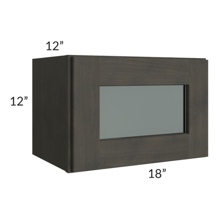 RTA Charcoal Grey Shaker 18" x 12" Decorative Wall Cabinet with 1 Decorative End Panel