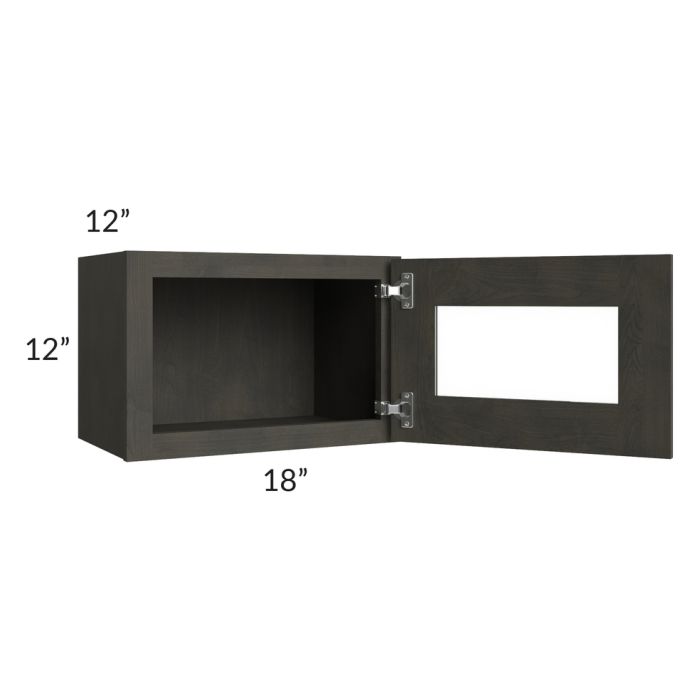 RTA Charcoal Grey Shaker 18" x 12" Decorative Wall Cabinet with 1 Decorative End Panel