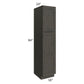 RTA Charcoal Grey Shaker 18" x 84" x 24" Wall Pantry Cabinet with 2 Decorative End Panels and 3 Roll Out Trays
