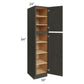 RTA Charcoal Grey Shaker 18" x 84" x 24" Wall Pantry Cabinet with 2 Decorative End Panels and 3 Roll Out Trays