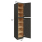 RTA Charcoal Grey Shaker 18" x 90" x 24" Wall Pantry Cabinet with 2 Decorative End Panels and 3 Roll Out Trays