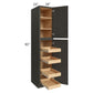 RTA Charcoal Grey Shaker 18" x 90" x 24" Wall Pantry Cabinet with 4 Rollout Trays