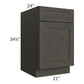 RTA Charcoal Grey Shaker 21" Base Cabinet with 1 Roll Out Tray